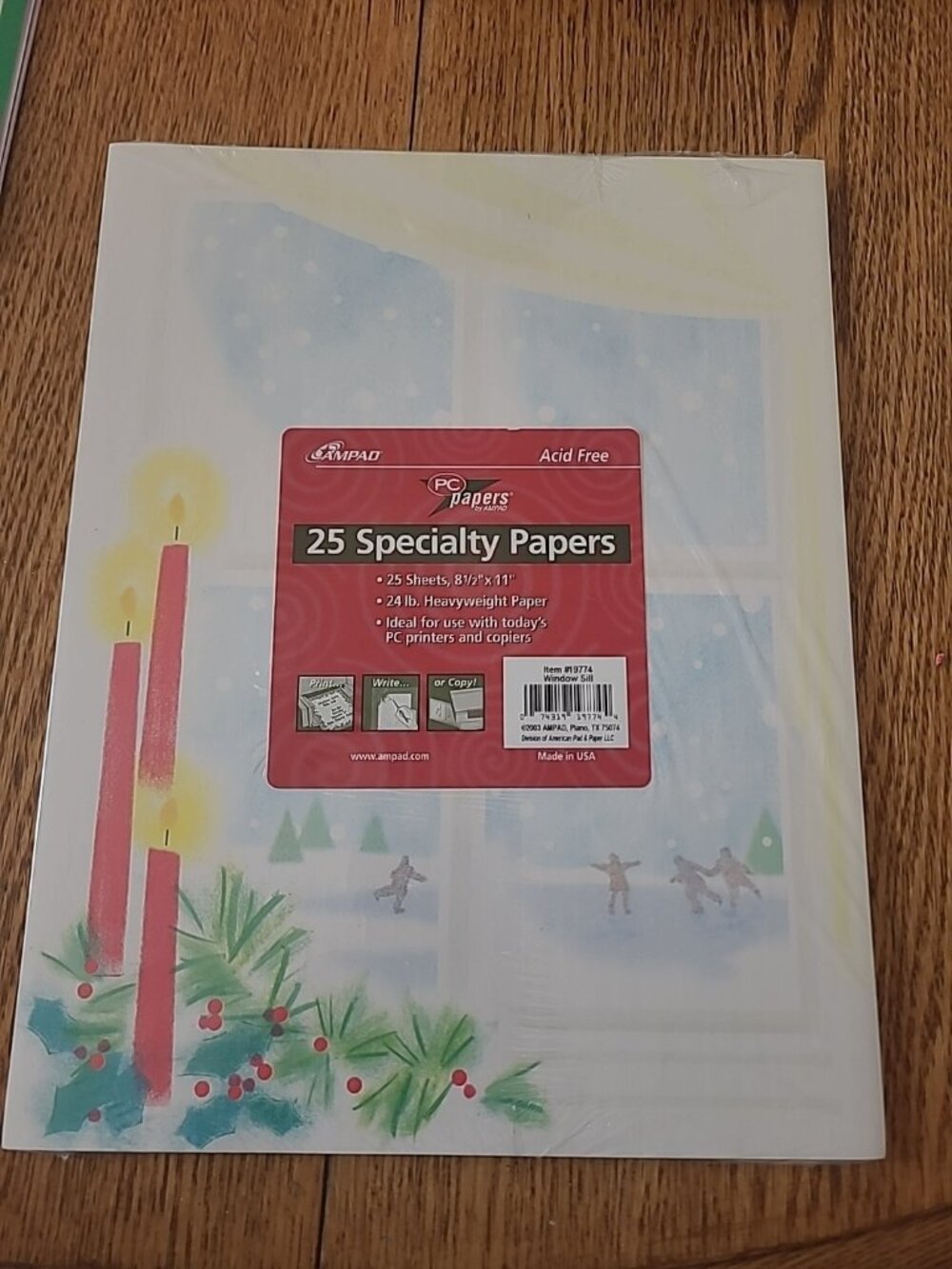 NEW Christmas Holiday Stationary Computer Paper 25 sheets Acid Free Window Sill